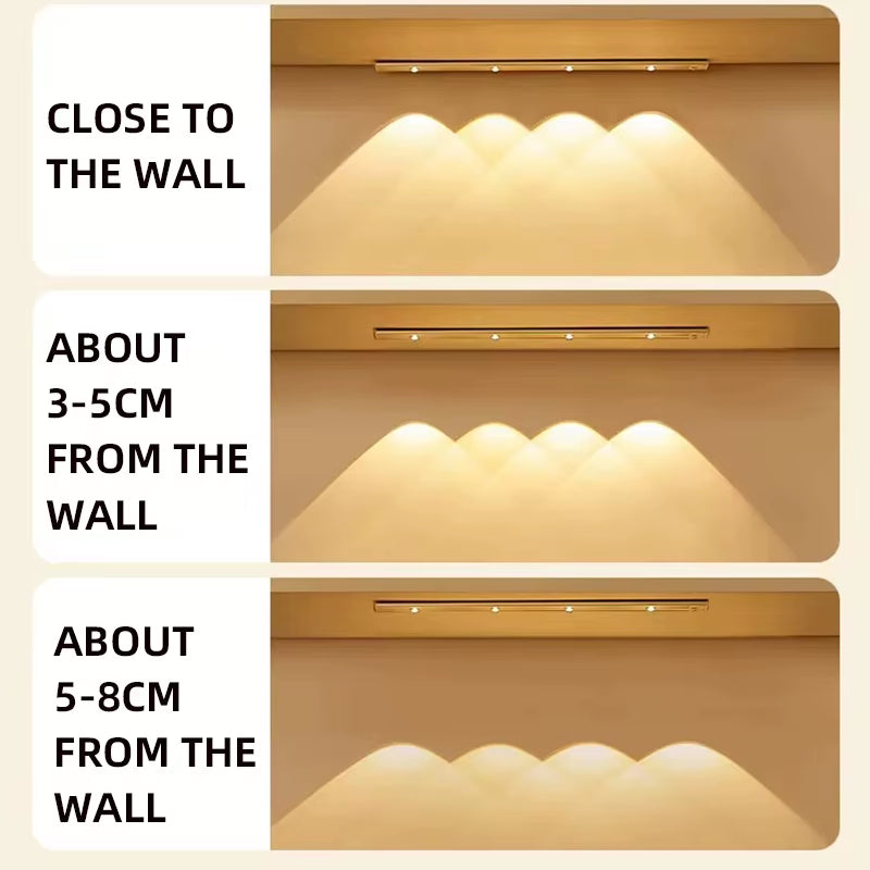 White/Black LED Cabinet Light USB Rechargeable Motion Sensor LED Light for Kitchen Wardrobe Cabinet Lighting 20CM/30CM/40CM/50CM